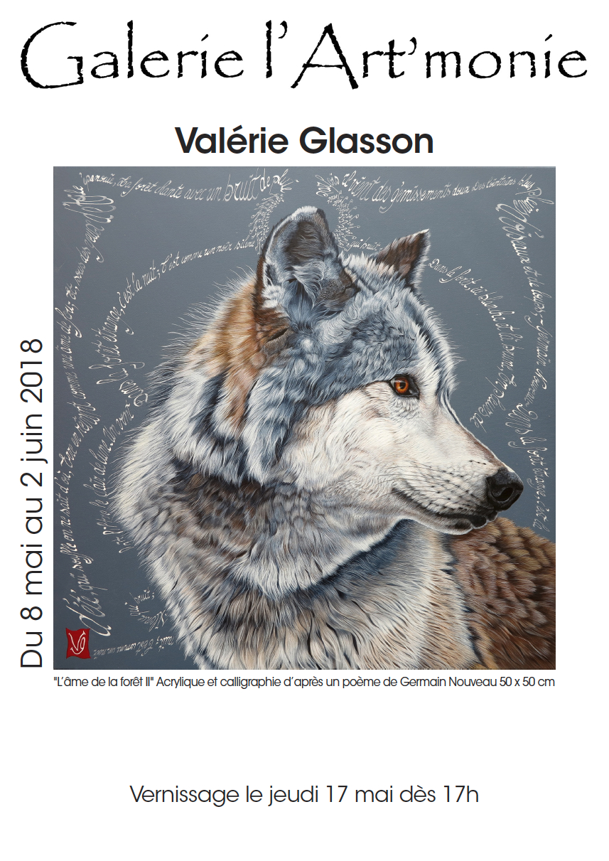 Invitation  l'exposition de l'artiste ValérieGlasson  la Galerie l'Art'monie Genve